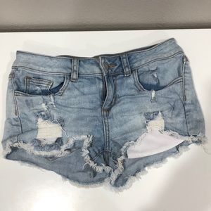 Distressed Denim Shorts